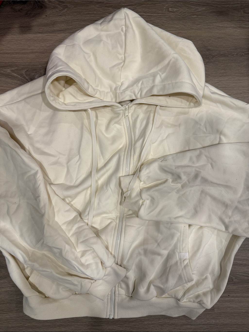 Popflex Cream Zip-Up Cloud Hoodie